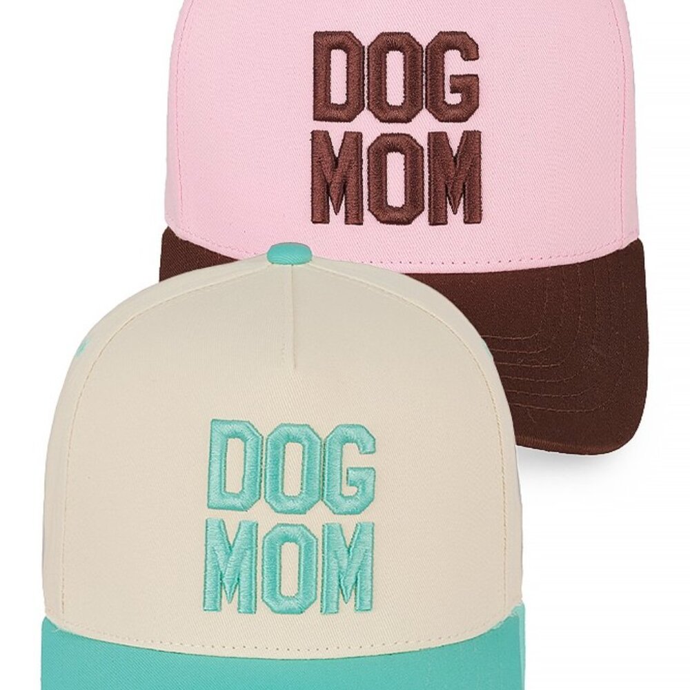 Dog MOM Embroidered Two Tone Baseball Trucker Cap Snapback